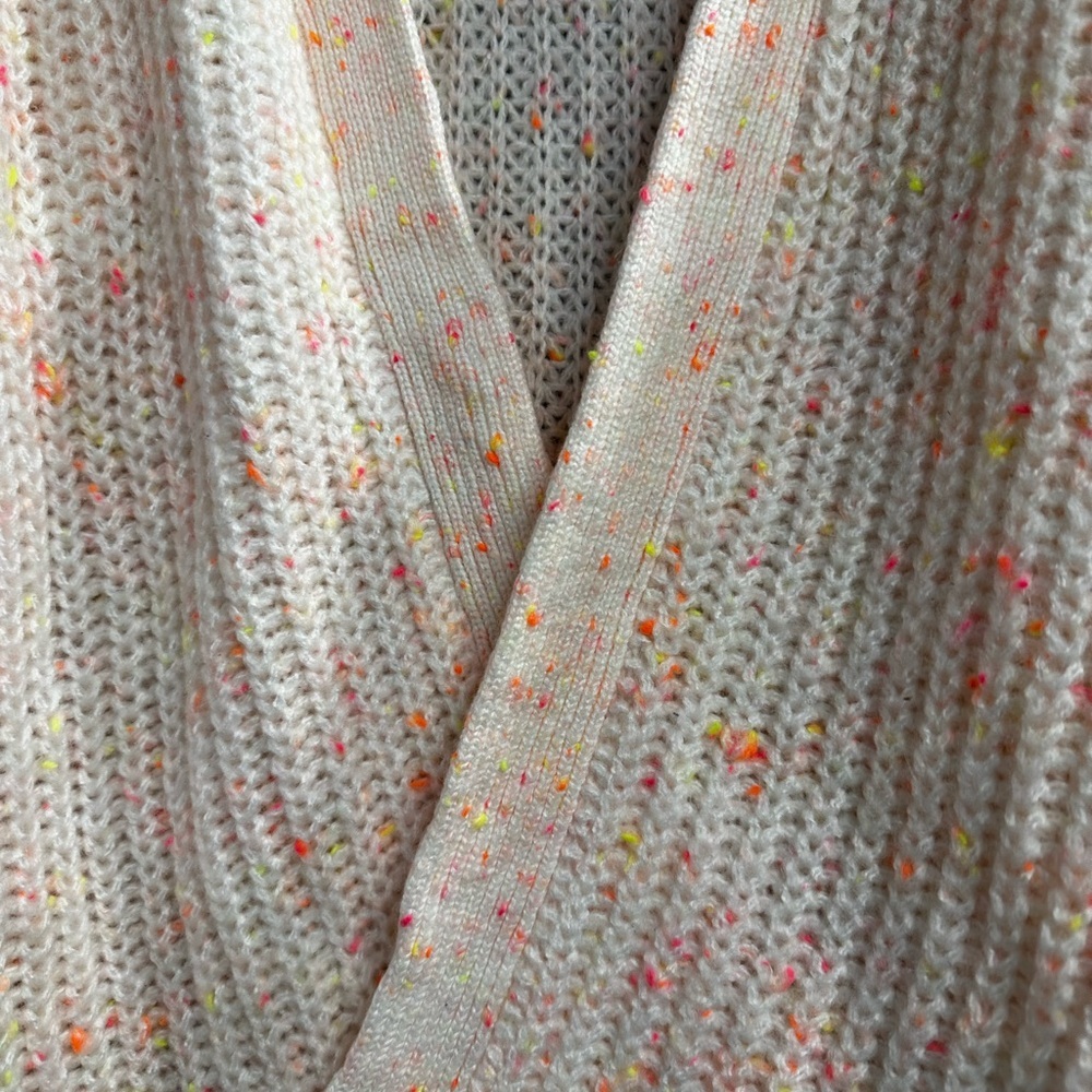 American Eagle Outfitters Cream and Neon Chunky Knit Cardigan - Picture 2 of 7